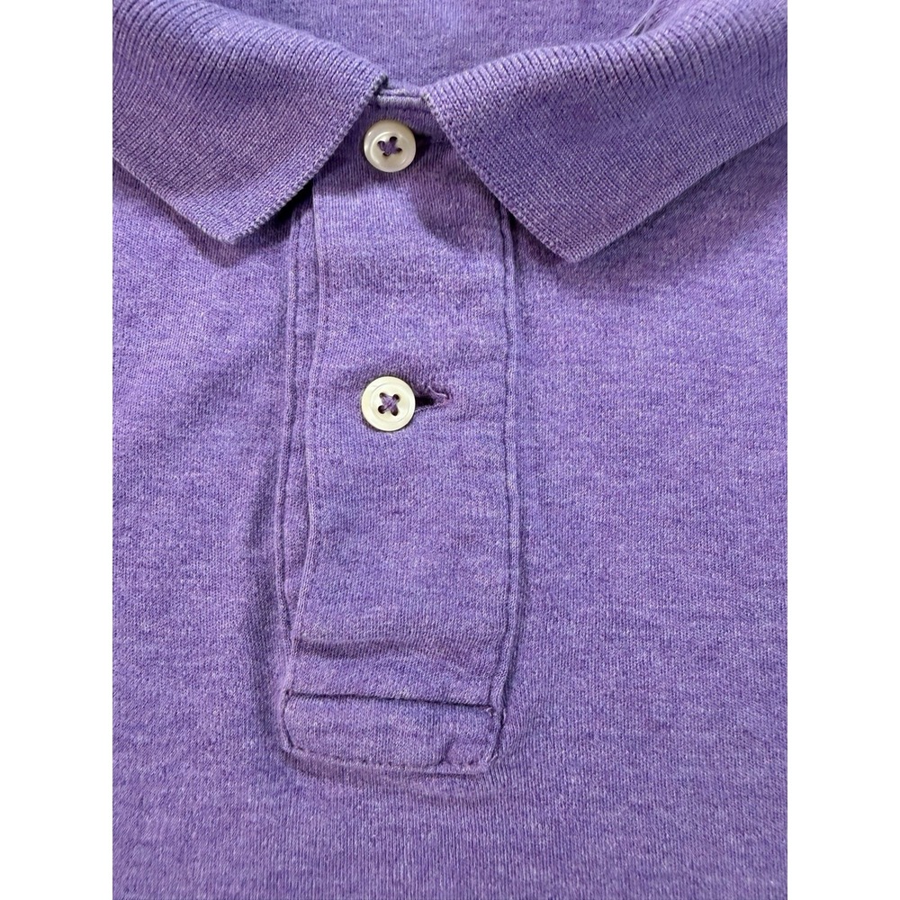 Polo Ralph Lauren Mens Large Purple Short Sleeve Yellow Pony Polo Shirt Cotton - Picture 4 of 8
